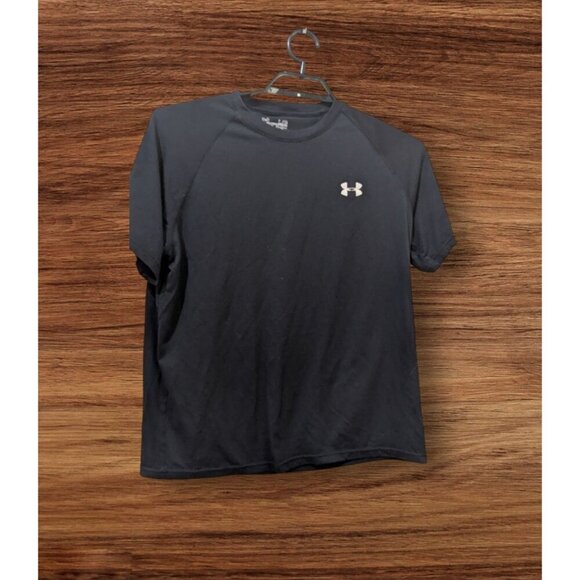 Under Armour Mens Black Short Sleeve Athletic T-Shirt Size L Polyester - Picture 1 of 7
